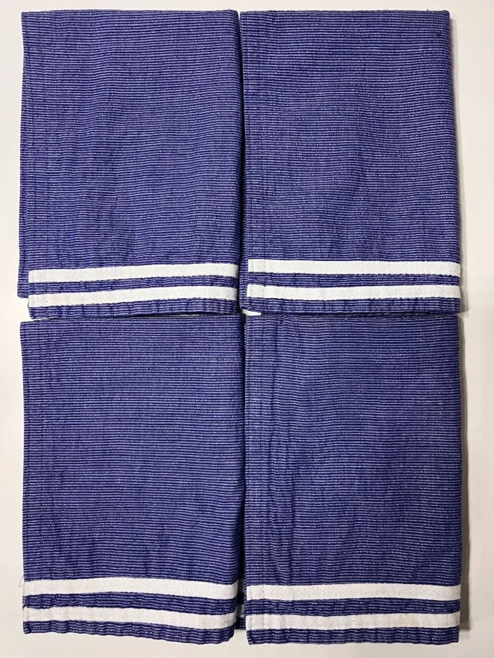 Avon Home Blue White Striped Cotton Placemats Set of 4 Nautical Coastal